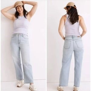 Madewell The Perfect Vintage Wide-Leg Crop Jean in Edmunds Wash 27 Light Wash